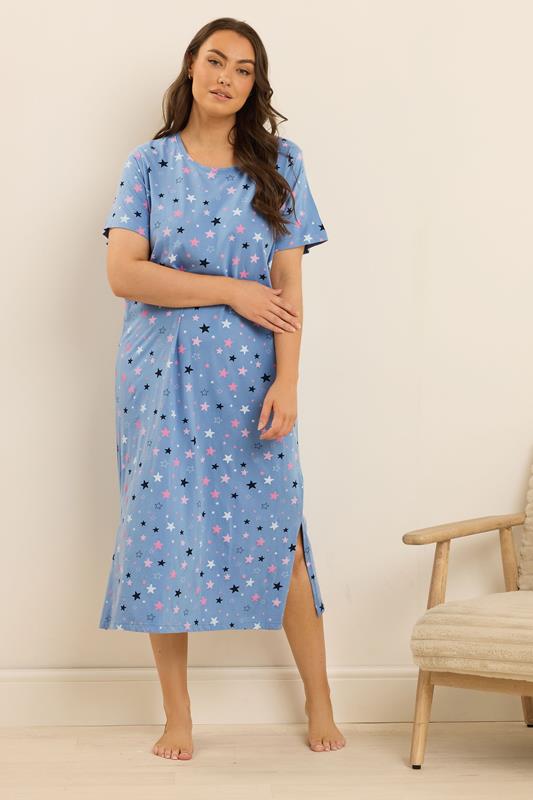 Evans YOURS Curve 2 PACK Navy Blue 'Koalaty Time' Midaxi Nightdresses