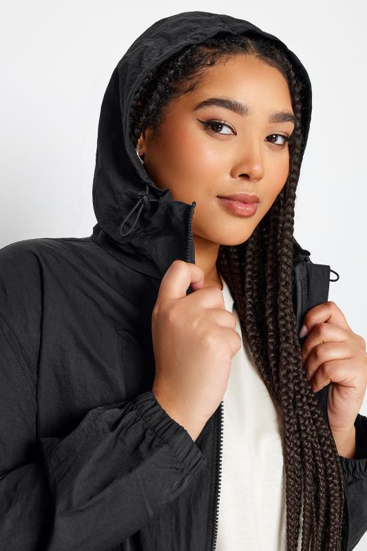 Evans YOURS Curve Black Lightweight Longline Parka Jacket