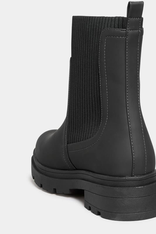 Evans YOURS Curve Black Sock Chelsea Boots In Wide E Fit & Extra Wide EEE Fit