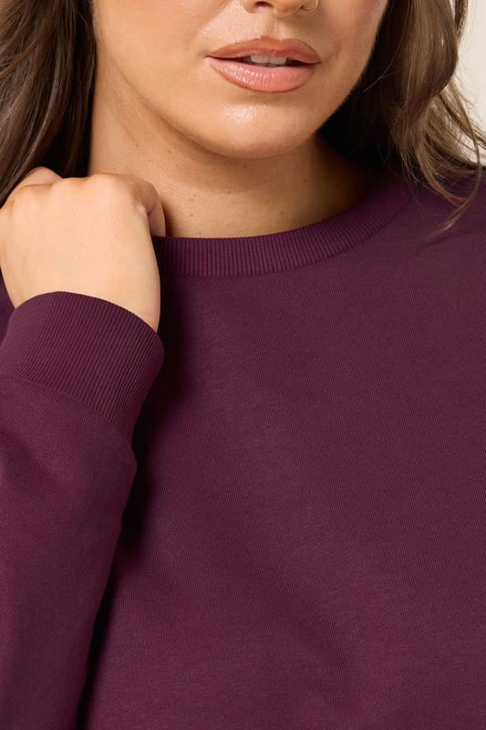 Evans YOURS Curve Burgundy Red Sweatshirt & Wide Leg Jogger Set
