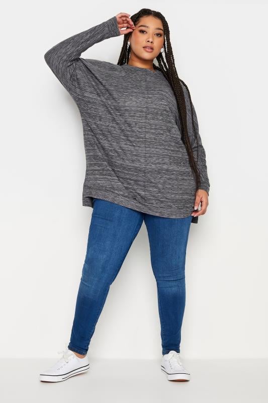 Evans YOURS Curve Charcoal Grey Soft Touch Front Seam Jumper