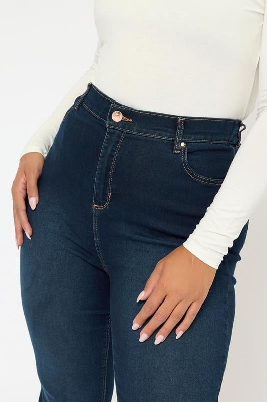 Evans YOURS Curve Dark Indigo Blue Bootcut Stretch ISLA Jeans