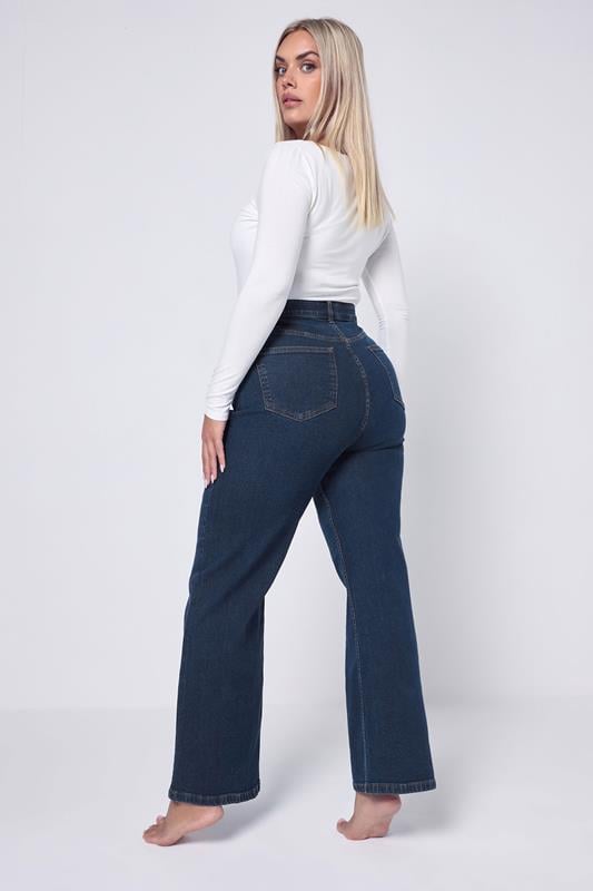 Evans YOURS Curve Indigo Blue Wide Leg Slouchy Jeans