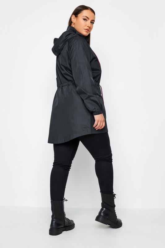 Evans YOURS Curve Navy Blue Drawstring Lightweight Parka Jacket