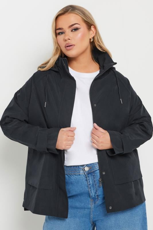 evans YOURS Curve Navy Blue Raglan Lightweight Jacket