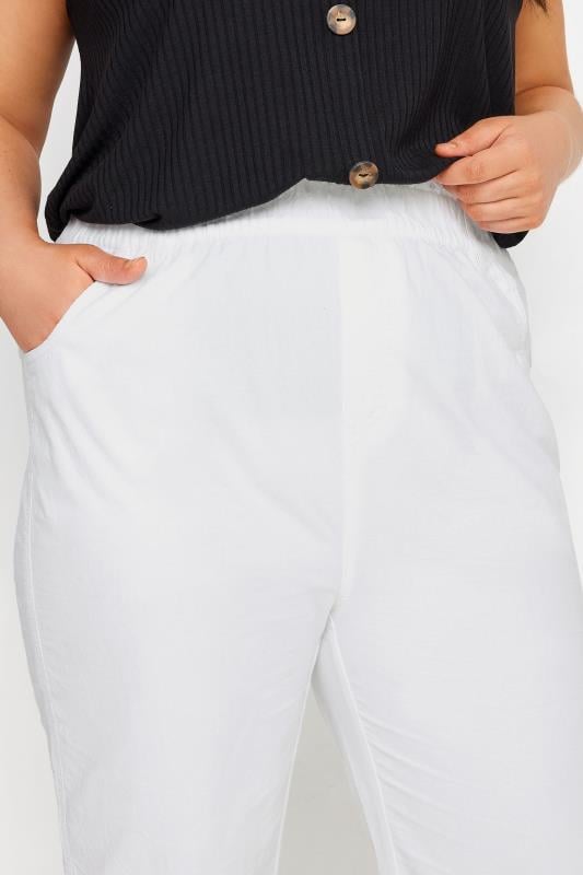 Evans YOURS Curve White Cool Cotton Cropped Trousers