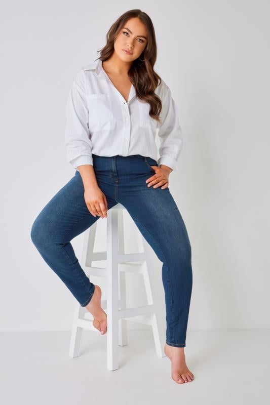 Evans YOURS FOR GOOD Curve Indigo Blue Skinny Stretch AVA Jeans