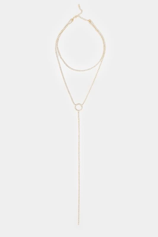 Evans Yours Gold Tone Diamante Layered Circle Necklace