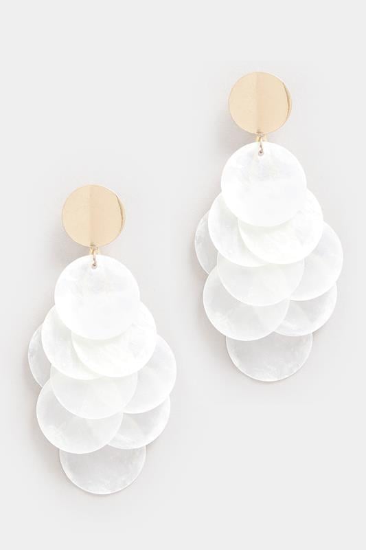 Evans Yours Gold Tone Statement Shell Drop Earrings