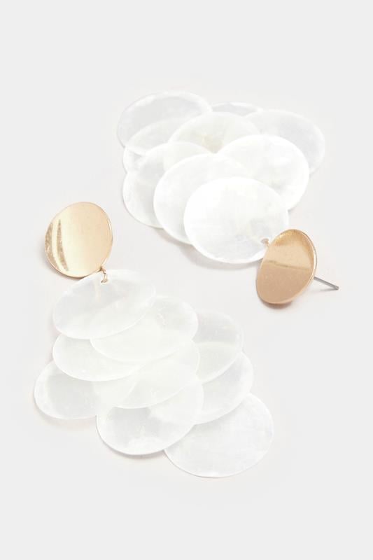 Evans Yours Gold Tone Statement Shell Drop Earrings