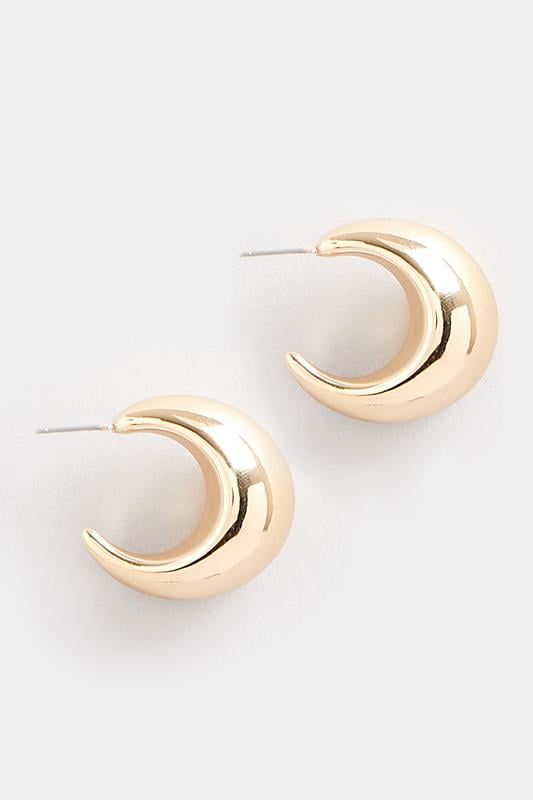 Evans Yours Gold Tone Teardrop Chunky Hoop Earrings