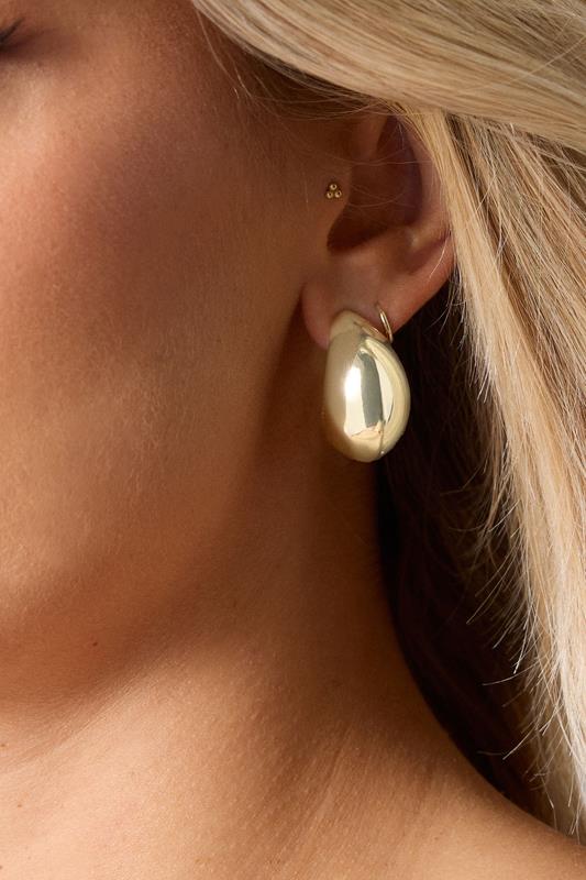 evans Yours Gold Tone Teardrop Chunky Hoop Earrings