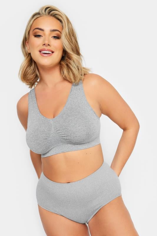 Evans YOURS Grey Seamless Padded Non-Wired Bralette