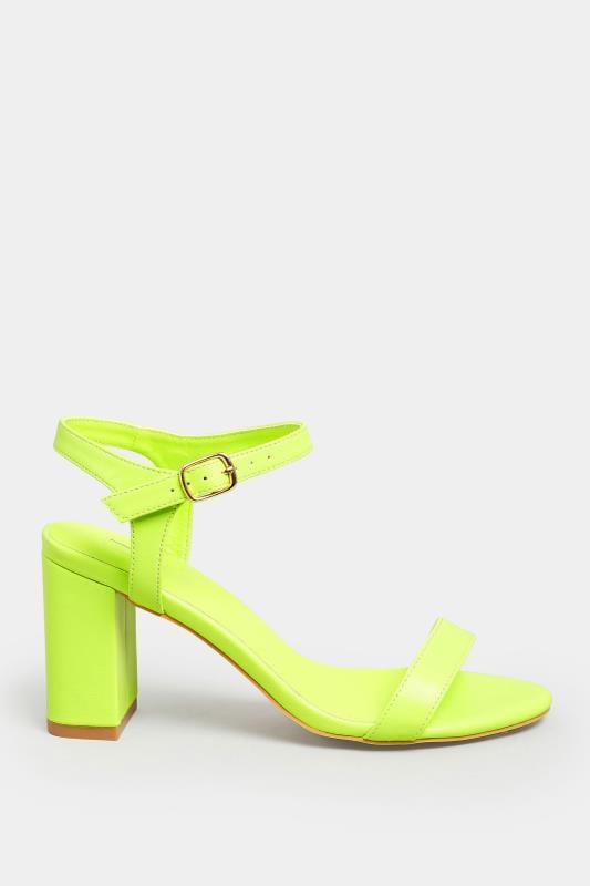 Evans YOURS Lime Green Block Heel Sandal In Wide E Fit & Extra Wide Fit