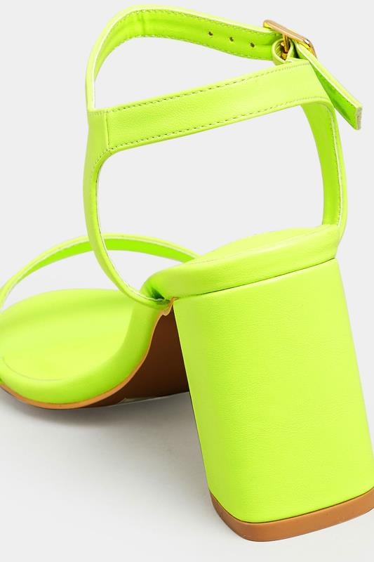 Evans YOURS Lime Green Block Heel Sandal In Wide E Fit & Extra Wide Fit