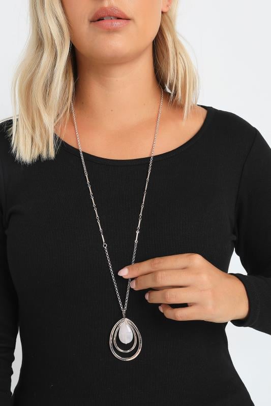 evans Yours Rose Gold Tone Long Tear Drop Pendant Necklace