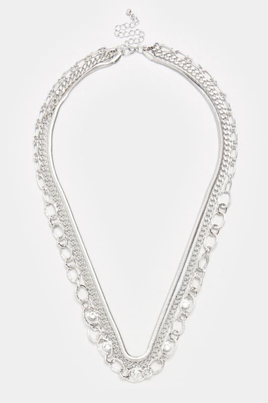 Evans Yours Silver Tone Double Layer Tear Drop Necklace